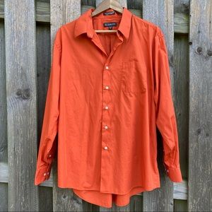 Bill Robinson Mens Button Down Collared Shirt Fall Color XL